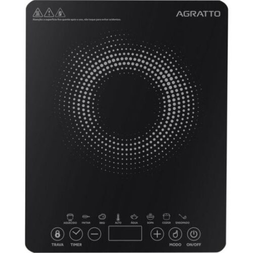 Cooktop de Indução Agratto Portátil 1 Boca 2000w Preto 220v - Image 2