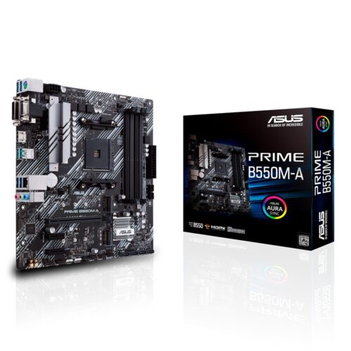 Placa Mãe Asus Prime B550M-A AM4 DDR4 MATX - 90MB14I0-C1BAY0