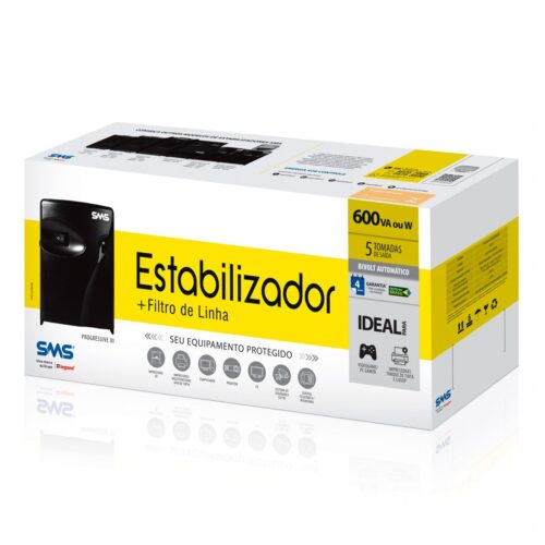 Estabilizador SMS Progressive III 600VA Bi-115 - 16215 - Imagem 3