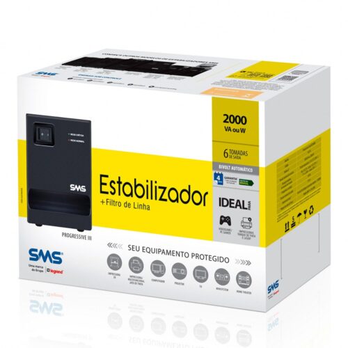 Estabilizador SMS Progressive III 2000VA Laser Bi-115 16218 - Imagem 3