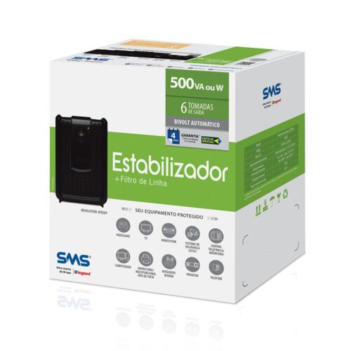 Estabilizador SMS Revol Speedy vl 500VA Bivolt-115 16620 - Imagem 3