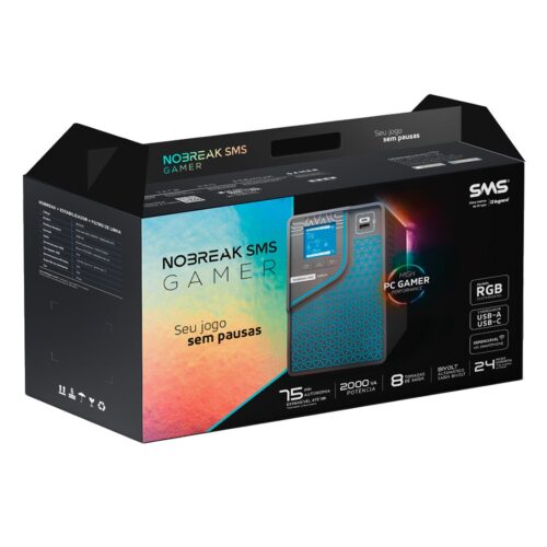 Nobreak SMS Gamer 2000 Entrada e Saída Bivolt Wi-Fi - 29601 - Imagem 4