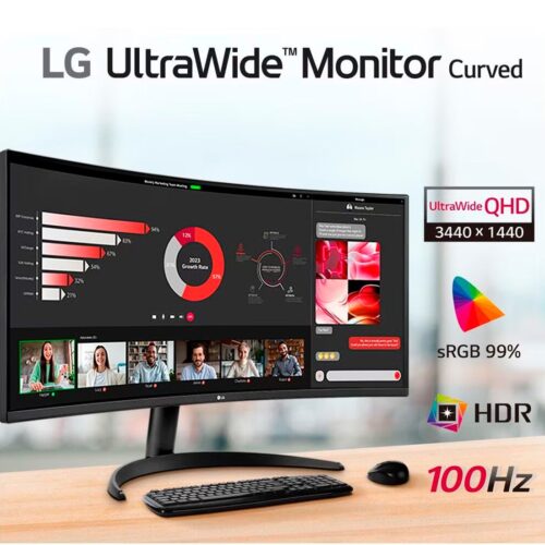 Monitor LG 34" 100Hz 5ms UltraWide Curvo - 34WR50QC-B.AWZM - Imagem 2