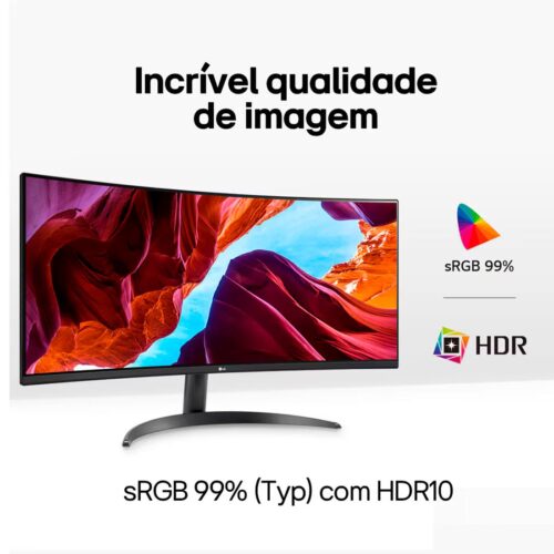 Monitor LG 34" 100Hz 5ms UltraWide Curvo - 34WR50QC-B.AWZM - Imagem 5