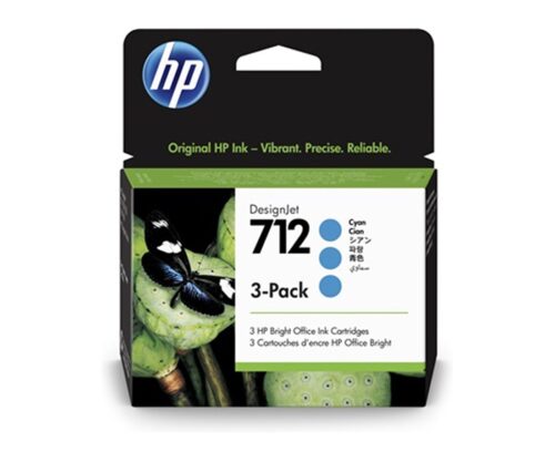 Cartucho de Tinta HP 712 Ciano PLUK 29ml (3 Unid) 3ED77A
