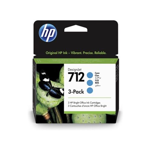 Cartucho de Tinta HP 712 Ciano PLUK 29ml (3 Unid) 3ED77A