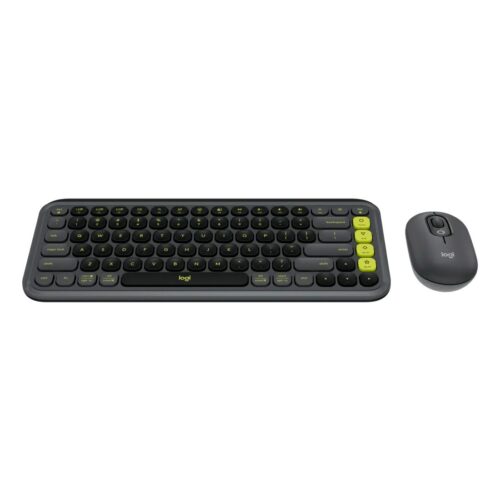Kit Teclado e Mouse Logitech Pop Icon Cinza e Verde Sem Fio - 920-013056 - Imagem 2