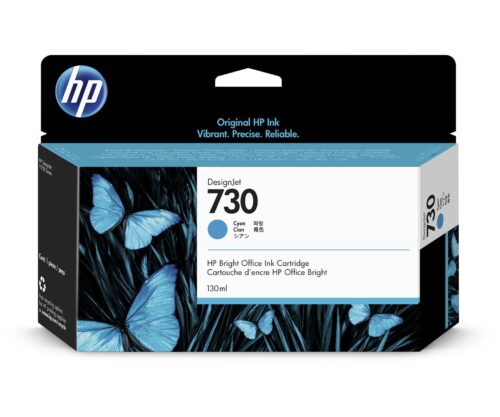 Cartucho de Tinta HP 730 Ciano PLUK 130 ml P2V62A