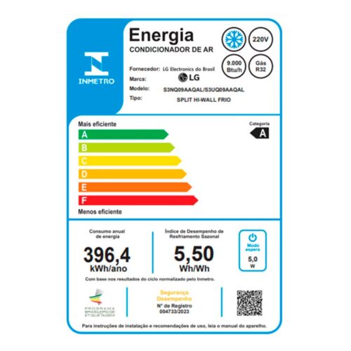 Ar Condicionado Split Inverter LG Hi-Wall Dual Compact 9000 BTUs Frio 220V - S3NQ09AAQAL - Imagem 5