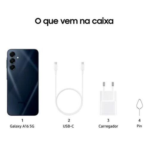 Smartphone Samsung A16 Enterprise Edition 5G 4GB 128GB Azul Escuro - SM-A166MZKRLEB - Imagem 8