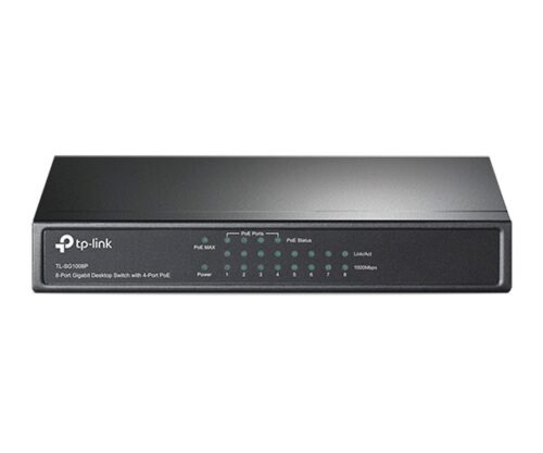 Switch TP-LINK Mesa 8 Portas Giga 10/100/1000Mbps - TL-SG1008P