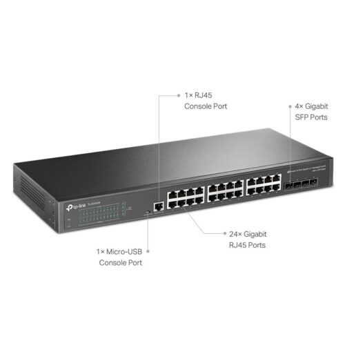 Switch Gerenciável L2+ C/ 24 Portas Gigabit E 4 Slots Sfp Jetstream Tl-sg3428 Smb - Imagem 2