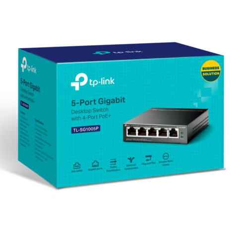 Switch Gigabit 10/100/1000 De Mesa C/ 5 Portas (4 Poe) Tl-sg1005p Smb - Imagem 2