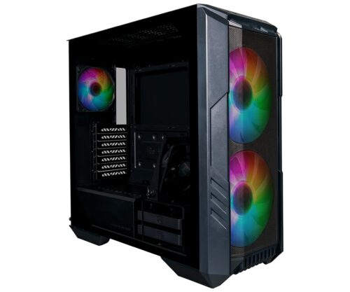 Gabinete Cooler Master Haf 500 Lateral Vidro Temperado - 2 Fans Argb 200mm Led Argb - Preto - H500-kgnn-s00