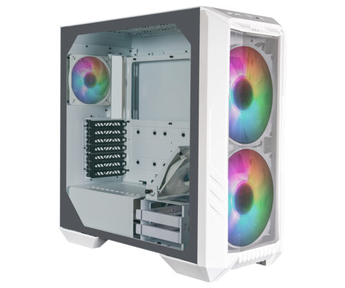 Gabinete Cooler Master Haf 500 Lateral Vidro Temperado - 2 Fans Argb 200mm Led Argb - Branco - H500-wgnn-s00