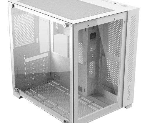 Gabinete Gamer Forcefield White Ghost - Frontal E Lateral Em Vidro - Pcyes - Gffwgp