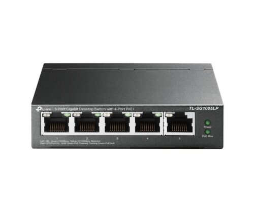 Switch Gigabit Profissional 10/100/1000 C/ 5 Portas (sendo 4 Poe) Tl-sg1005lp Smb