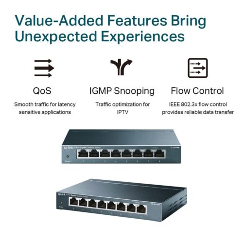 Switch 8 Portas Gigabit De Mesa 10/100/1000 Mbps Tl-sg108 Smb - Imagem 3