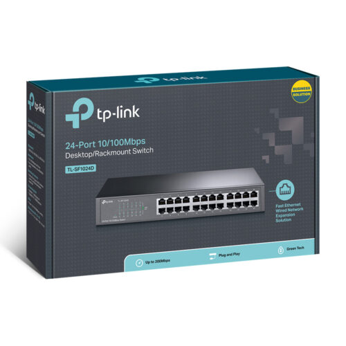 Switch Fast 24 Portas 10/100 Mesa Ou Montável Em Rack Não Gerenciável Tl-sf1024d Smb - Imagem 4