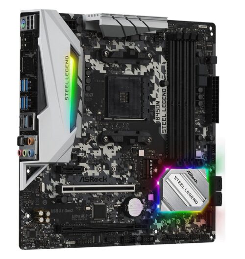 Placa Mãe Asrock B450m Steel Legend Am4 4xddr4 Dimm 128gb 2xusb2.0 4xusb3.2 Hdmi/d-port 1xm.2 Rede Giga 2xpcie - Imagem 4