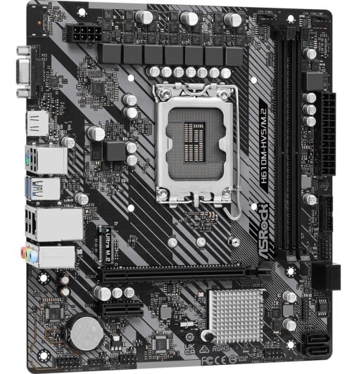 Placa Mãe Asrock H610m-hvs/m.2 R2.0 Lga1700 2xddr4 3200 Dimm 64gb 4xsata3 2xusb3.2 4xusb2.0 Rede Giga 1xm.2/key M 1xhdmi - Imagem 4
