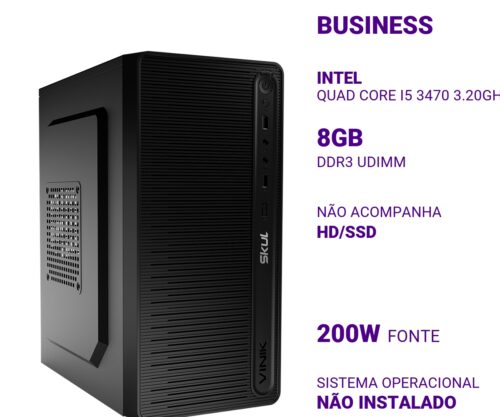 Computador B500 Quad Core I5 3470 3.20ghz Memória 8gb Ddr3 Sem Hd/ssd Fonte 200w