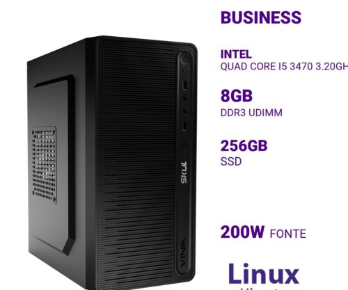 Computador B500 Quad Core I5 3470 3.20ghz Memória 8gb Ddr3 Ssd 256gb Fonte 200w  Linux Ubuntu