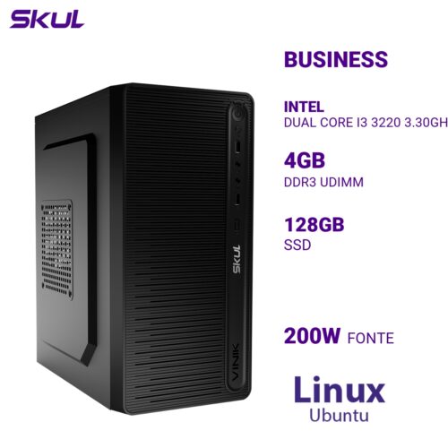 Computador B300 Dual Core I3 3220 3.30ghz Memória 4gb Ddr3 Ssd 128gb Fonte 200w Bivolt  Linux Ubuntu