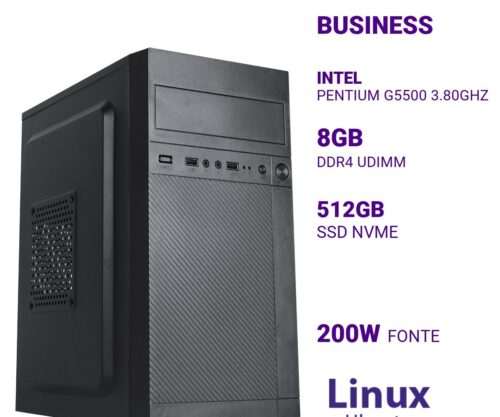 Computador B200 Pentium G5500 3.80ghz Memória 8gb Ddr4 Ssd 512gb Nvme Fonte 200w Linux Ubuntu