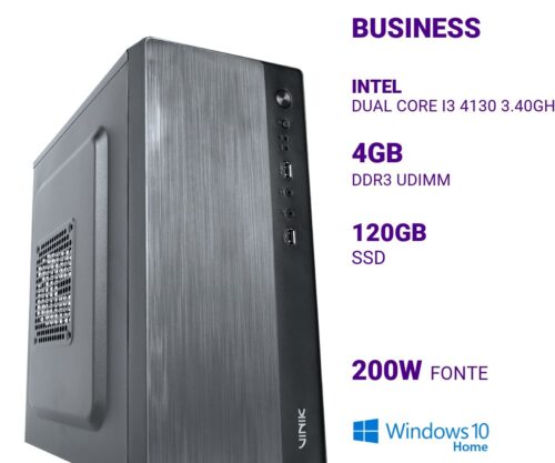 Computador B300 Dual Core I3 4130 3.40ghz Mem 4gb Ddr3 Ssd 120gb Fonte 200w Windows 10 Home
