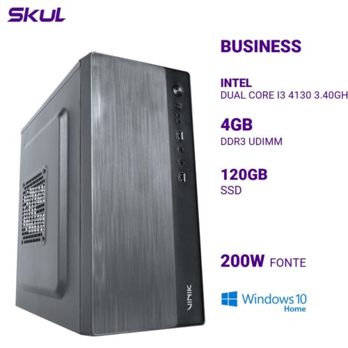 Computador B300 Dual Core I3 4130 3.40ghz Mem 4gb Ddr3 Ssd 120gb Fonte 200w Windows 10 Home