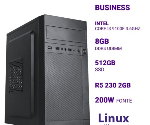 Computador B300 Core I3 9100f 3.6ghz Memória 8gb Ddr4 Ssd 512gb R5 230 2gb Fonte 200w Linux Ubuntu
