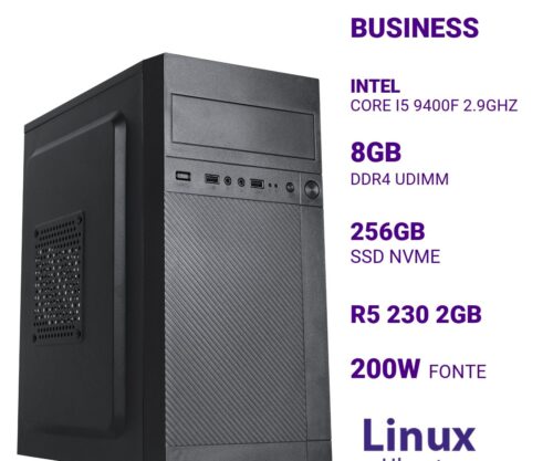 Computador B500 Core I5 9400f 2.9ghz Memória 8gb Ddr4 Ssd 256gb Nvme R5 230 2gb Fonte 200w Linux Ubuntu