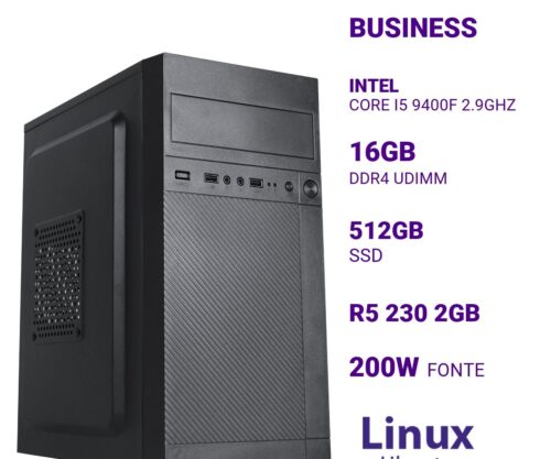 Computador B500 Core I5 9400f 2.9ghz Memória 16gb Ddr4 Ssd 512gb R5 230 2gb Fonte 200w Linux Ubuntu