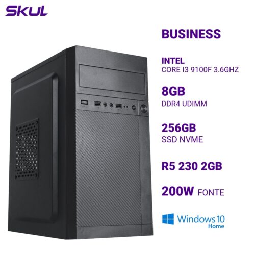 Computador B300 Core I3 9100f 3.6ghz Memória 8gb Ddr4 Ssd 256gb Nvme R5 230 2gb Fonte 200w Windows 10 Home