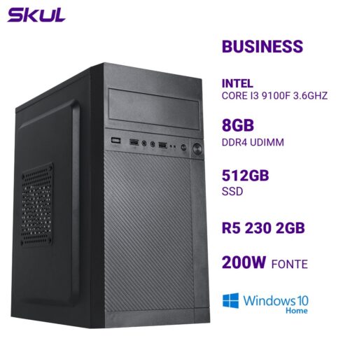 Computador B300 Core I3 9100f 3.6ghz Memória 8gb Ddr4 Ssd 512gb R5 230 2gb Fonte 200w Windows 10 Home