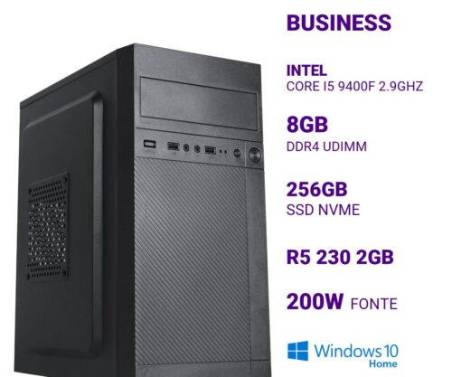 Computador B500 Core I5 9400f 2.9ghz Memória 8gb Ddr4 Ssd 256gb Nvme R5 230 2gb Fonte 200w Windows 10 Home